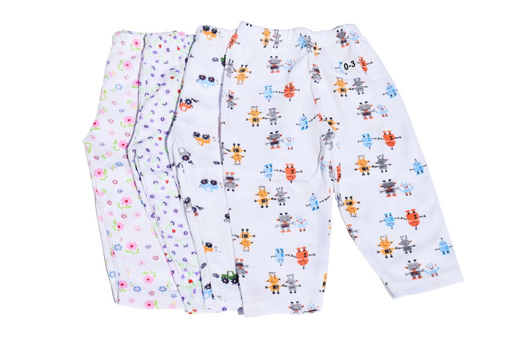 300 Pieces Netural Gender Colored (purple,blue,red,pink) Pants (4-6) - Baby Apparel