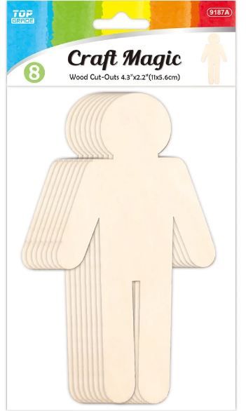 24 Pieces Wooden Person - Craft Kits