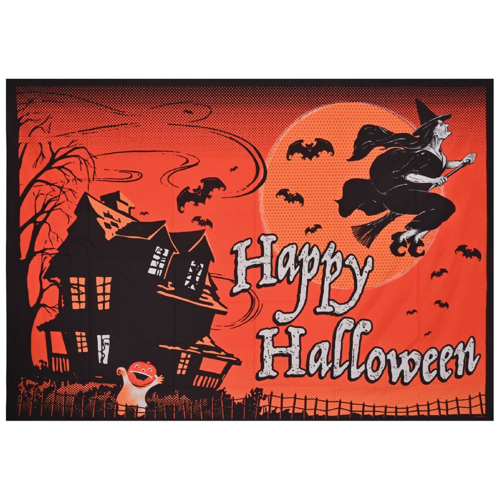 6 pieces Vintage Halloween Fabric Backdrop - Halloween