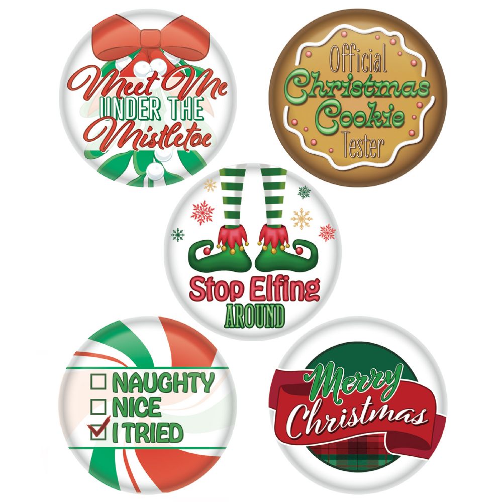 12 pieces of Christmas Party Buttons