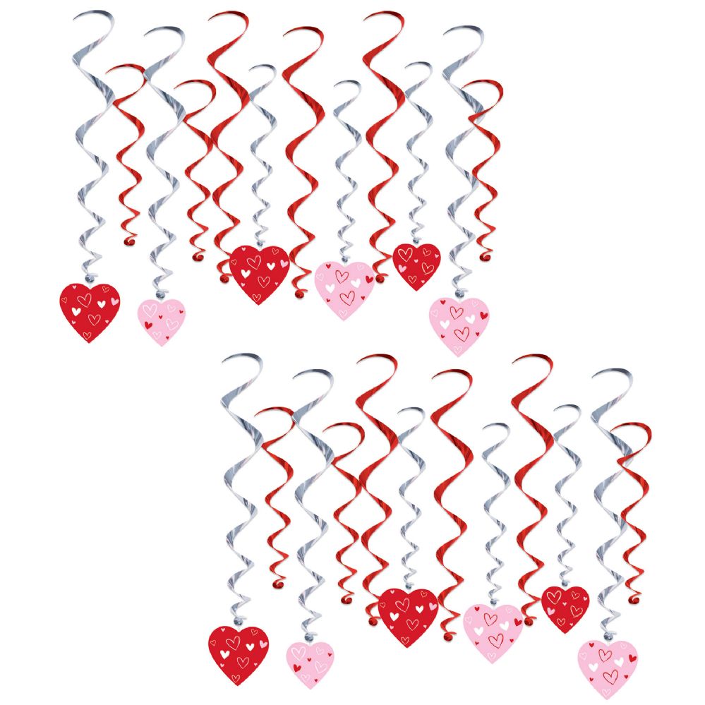 6 pieces of Valentine's Day Heart Whirls