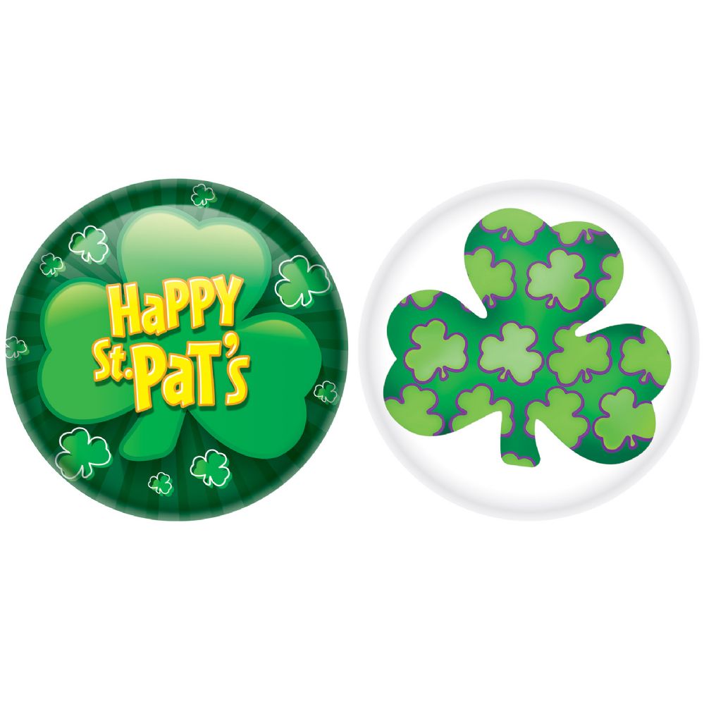 12 pieces of St Patrick's Day Buttons