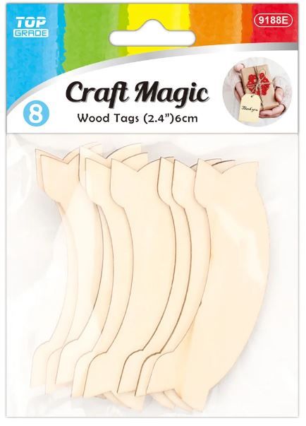 24 Pieces Wooden Tags - Craft Kits