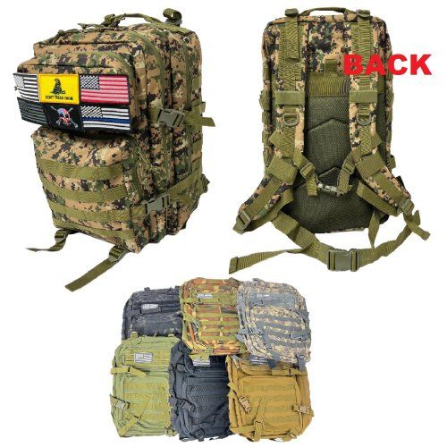 5 Pieces of Tactical Backpack [19"x12"x12"] With Patch
