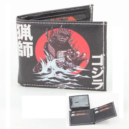 6 Pieces of Vegan Leather Wallet [bifold] Godzilla Anime