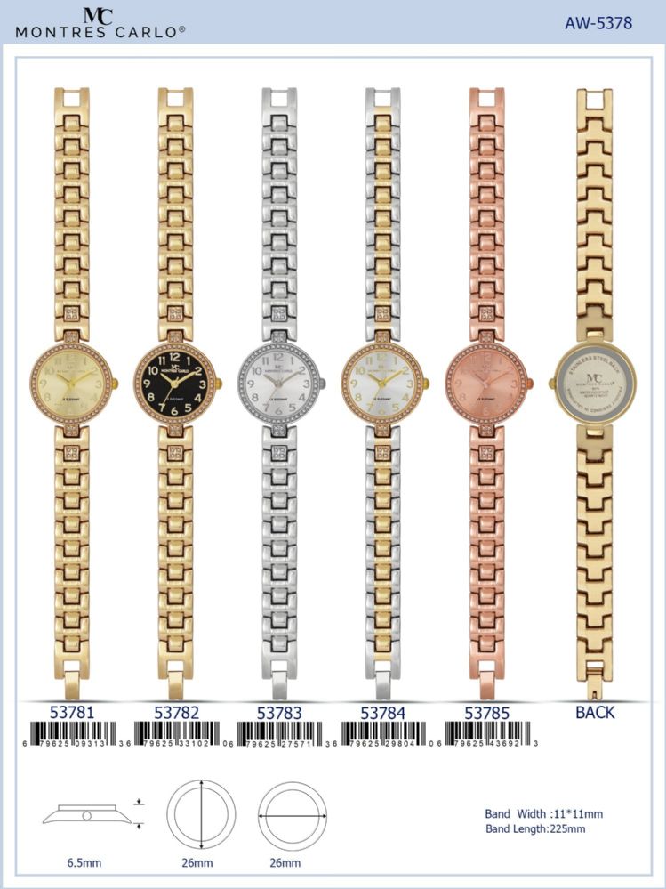 12 pieces of Ladies Watch - 53785 assorted colors