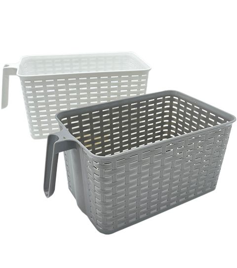 24 Pieces of Plast Storage Basket W Handle 9x6x5ln