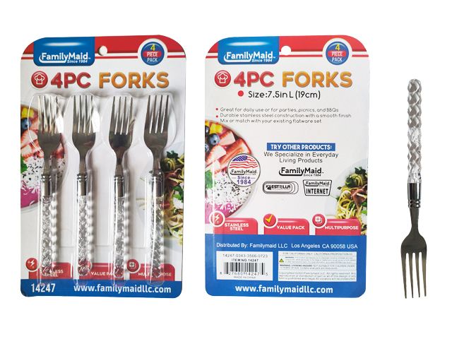 96 Wholesale 4 Pieces Stainless Steel Forks