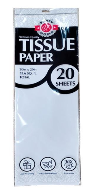 72 Bulk Party Solution Tissue Paper 10 Ct 30 X 20 In White - at 