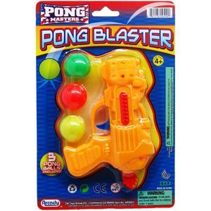 96 pieces 5.5" Ping Pong Toy Gun Play Set On Blister Card, 3 Assrt - Toy Weapons