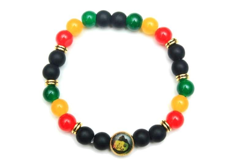 24 Pieces of Bob Marley Picture Rasta Bracelet