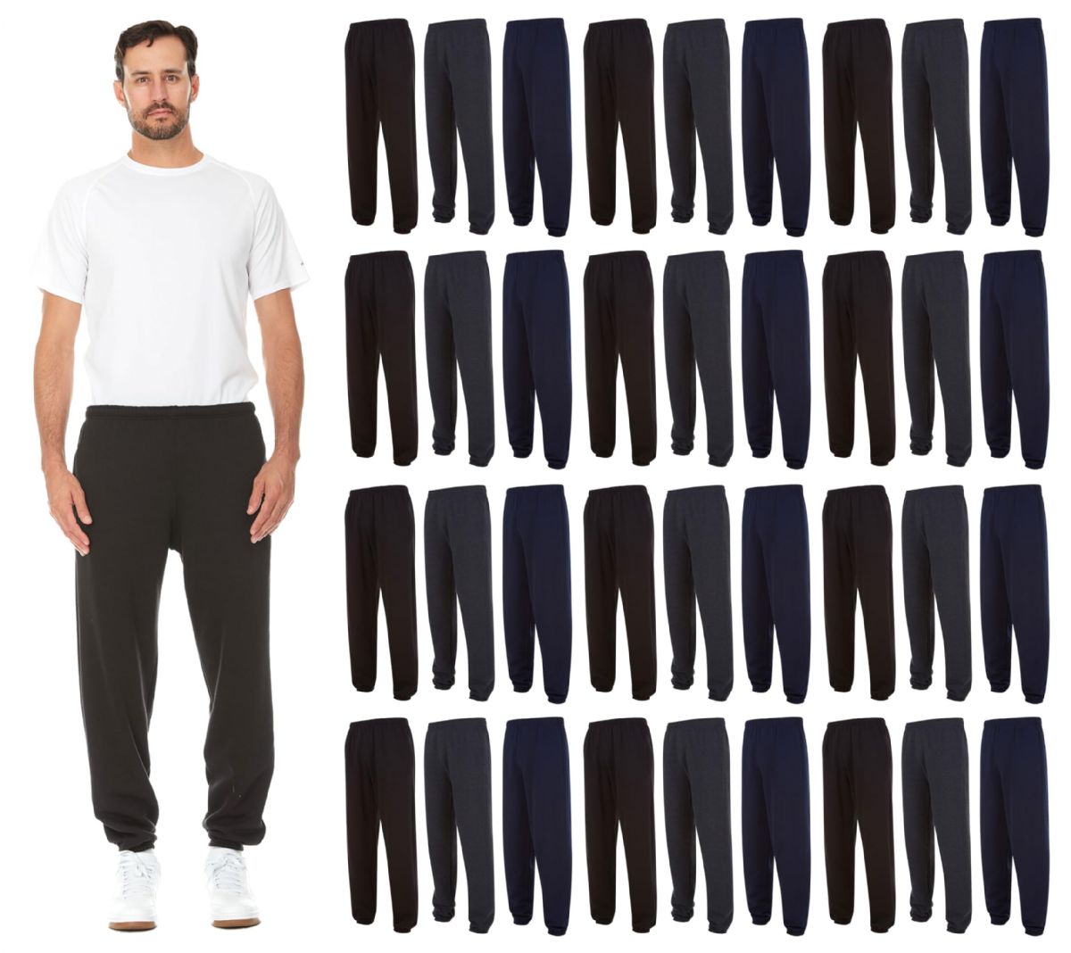 36 Pieces of Yacht & Smith Mens Fleece Jogger Pants Assorted Colors Size S