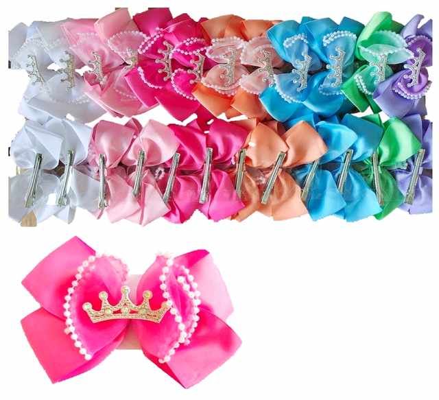 24 Pieces of Wholesale Crown Bow Tie Hair Clip