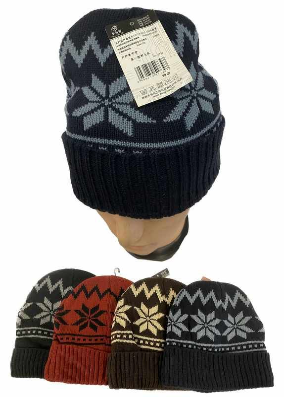 24 Pieces of Wholesale Snowflake Style Winter Hat/beanie