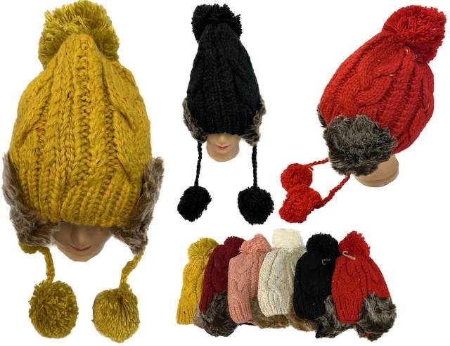 24 Pieces of Wholesale Lady/woman Pompom Winter Hat