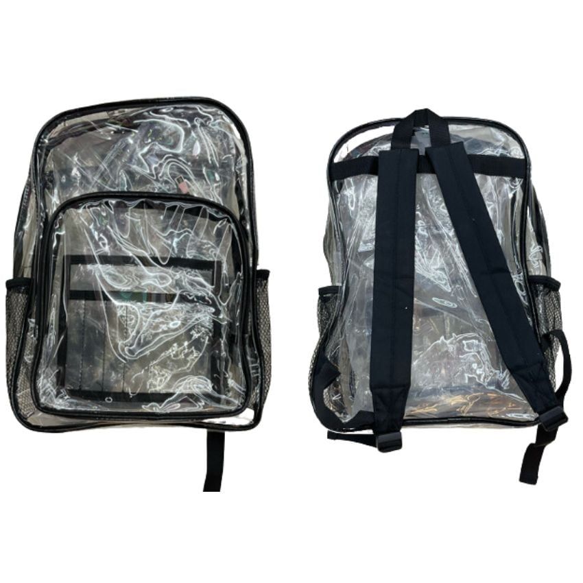 12 pieces of Transparent Backpack - Clear Bag Design