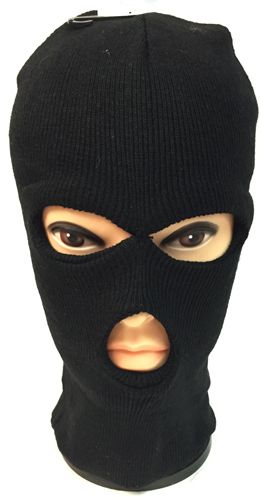 24 Pieces Wholesale Unisex Black Ski Hat/mask One Size Fits All - Unisex Ski Masks