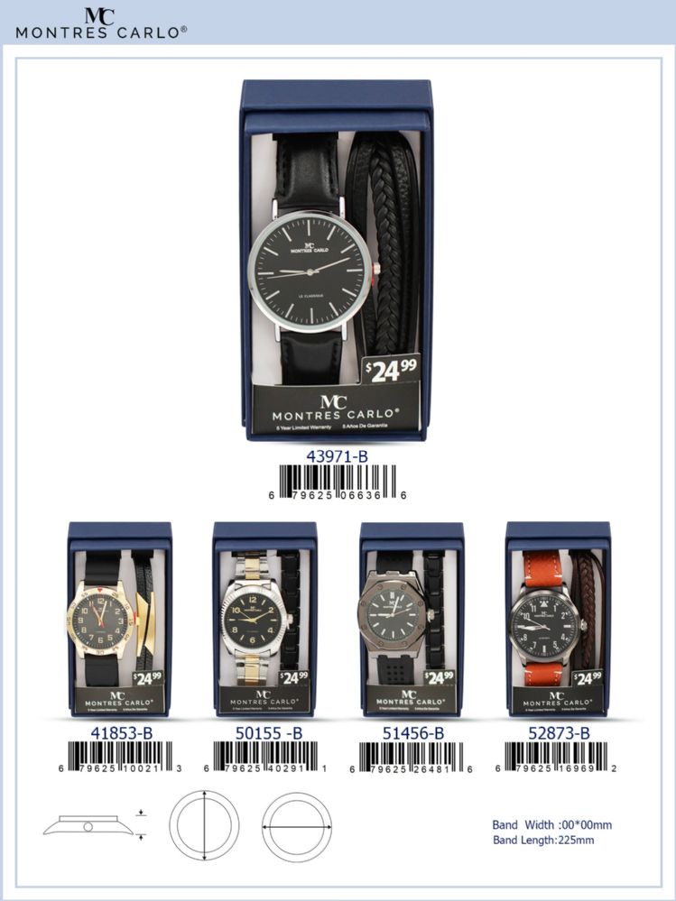 12 pieces Men's Watch - 43975-JB assorted colors - Men's Watches