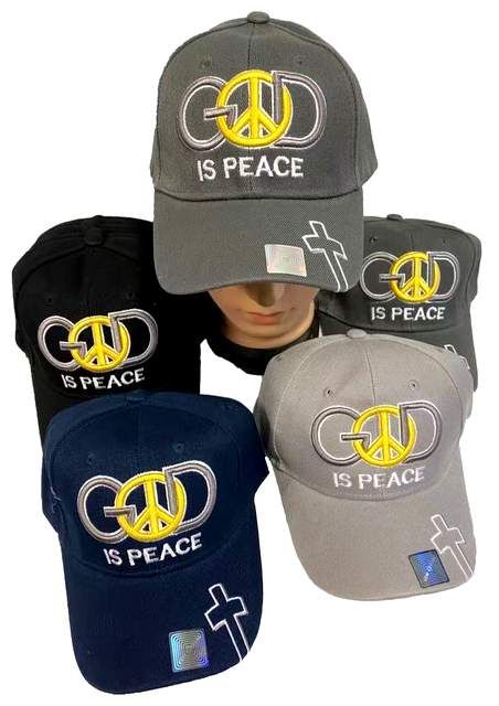 24 Pieces Wholesale Baseball Cap/hat God Is Peace - Baseball Caps & Snap Backs