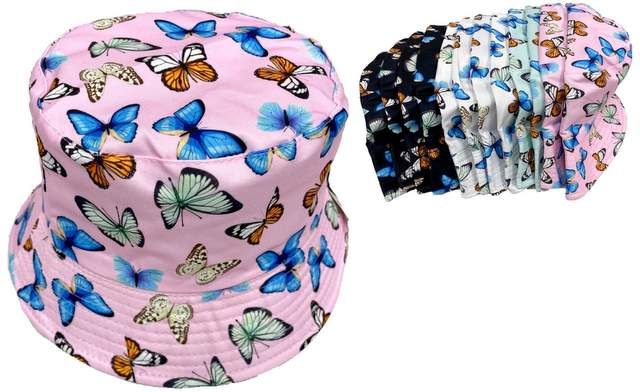 24 Pieces of Wholesale Butterfly Bucket Hat