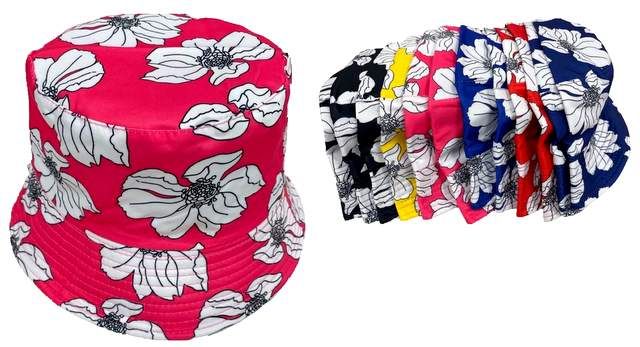 24 Pieces of Wholesale Flower Style Bucket Hat