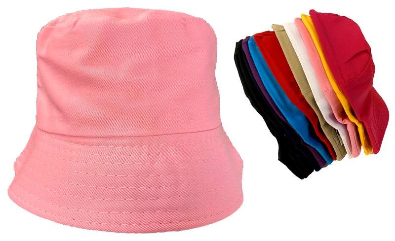 24 Pieces of Wholesale Solid Color Kids/children Bucket Hat