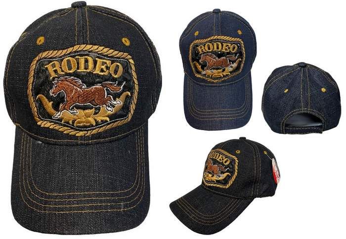 24 Pieces Wholesale Rodeo Horse Baseball Cap/hat - Baseball Caps & Snap Backs