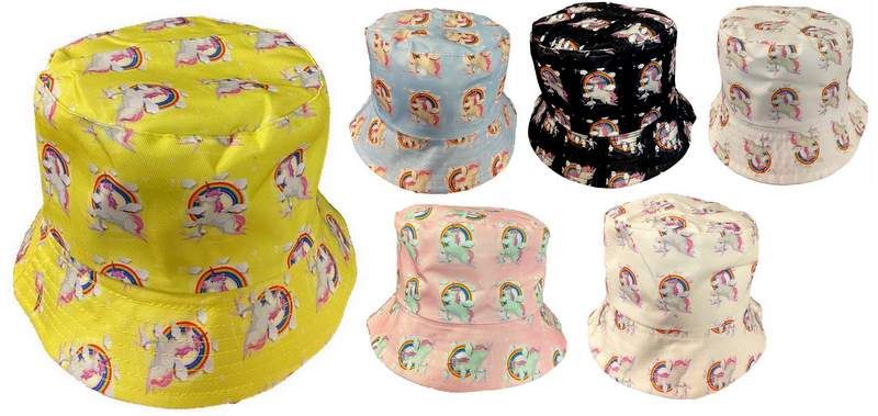 24 Pieces of Wholesale Kids Unicorn Bucket Hat