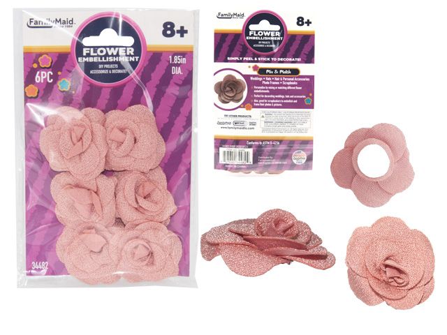 288 Pieces of 6-Piece Flower Embellishment With Adhesive