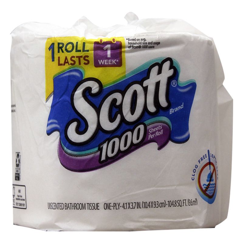 45 Pieces of Scott Bath Tissue 1000 Sheets