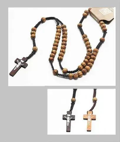 24 Pieces of Wholesale Wood Rosary/ Necklace