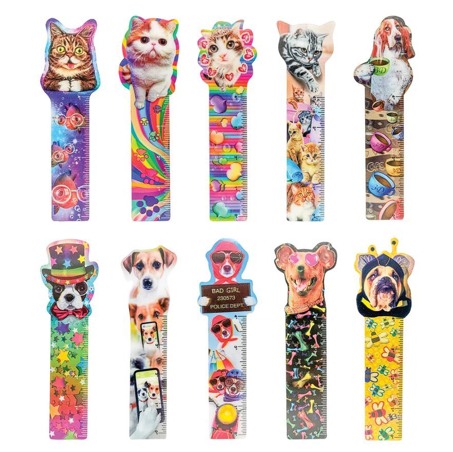 50 Pieces of Furry Friends Lenticular Bookmarks