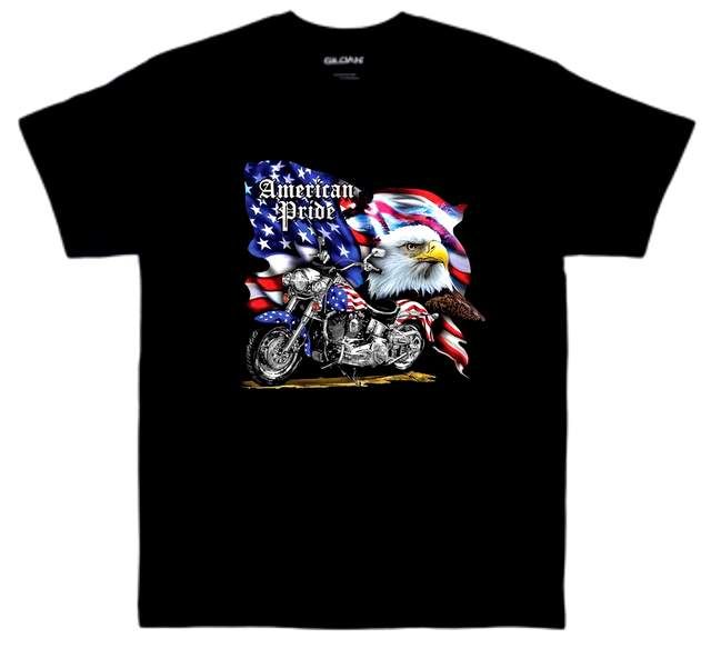 24 Pieces of Wholesale American Pride Black Color T-Shirts