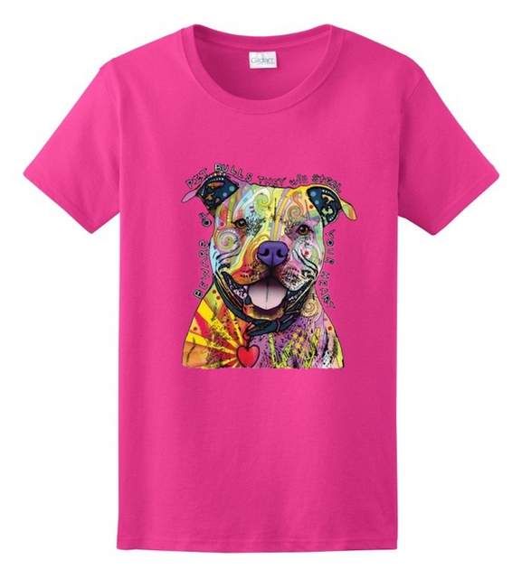24 Pieces of Beware Of Pit Bulls T-Shirt Pink Color