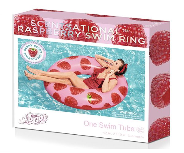 12 Pieces of Bestway H2ogo 47" Scentsational Raspberry Swim Ring