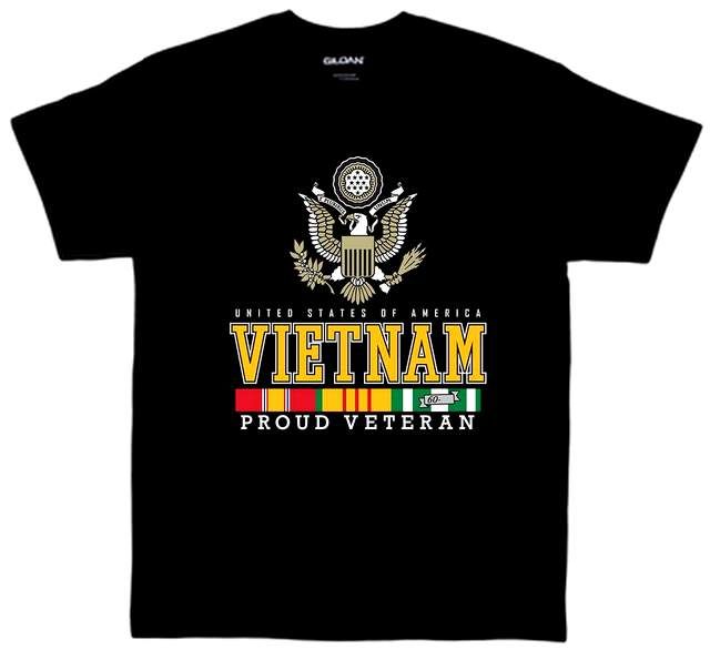 24 Pieces of Veteran Eagle -Vietnam T-Shirt Black Color