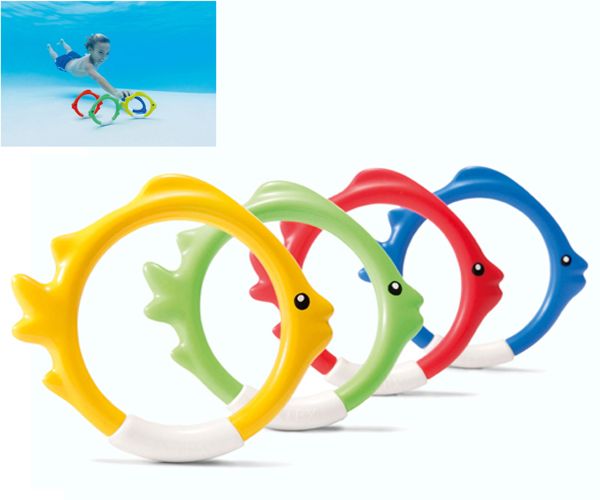 12 Pieces of Intex Underwater Fish RingS- Age 6+- 4 Colors