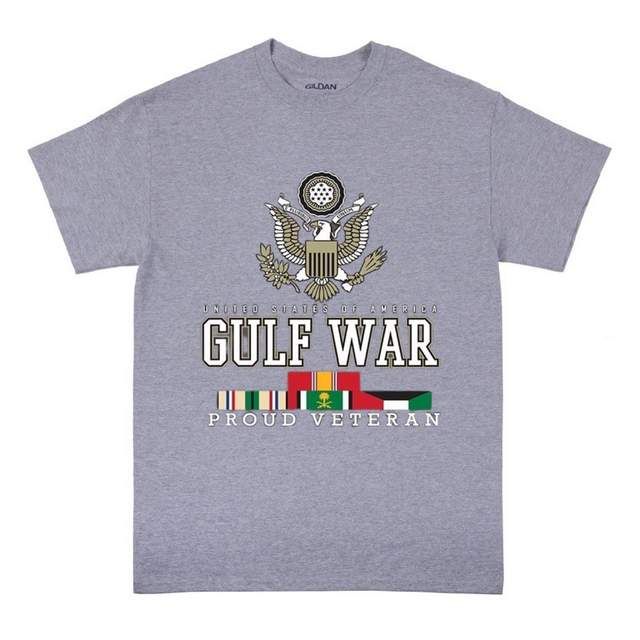 24 Pieces of Veteran Eagle - Gulf War T-Shirts Sports Gray Color