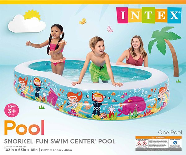 3 Pieces of Intex Pool Swim Center 103" X 63" X 18" Paradise Age 3+