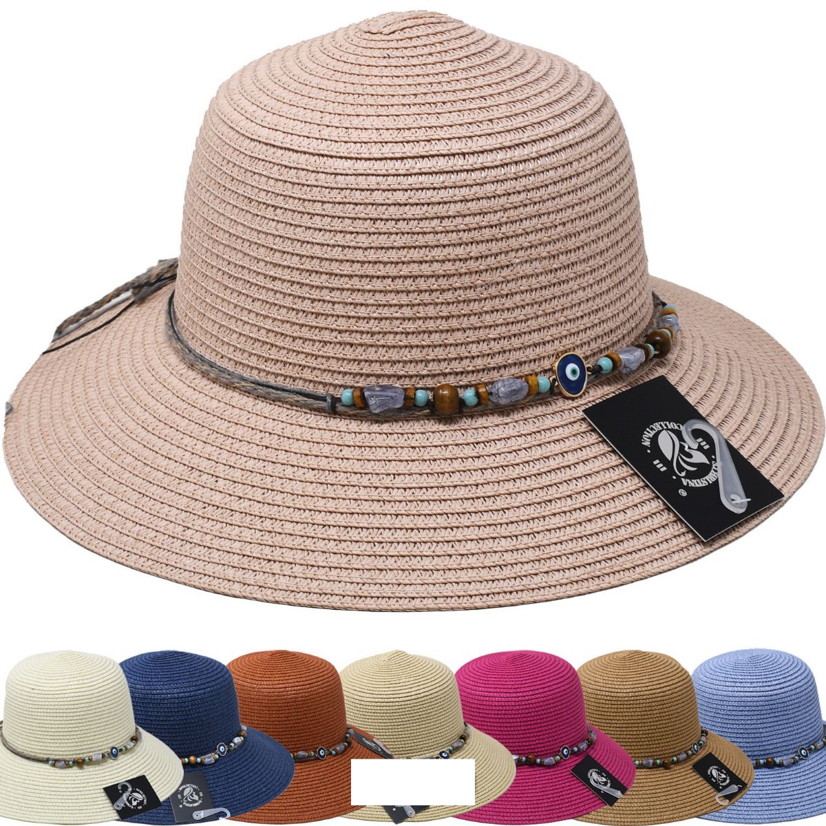 12 Pieces of Beach Hat With Sea Shell Band