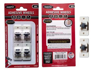 144 Pieces of 4-Piece Adhesive Wheels