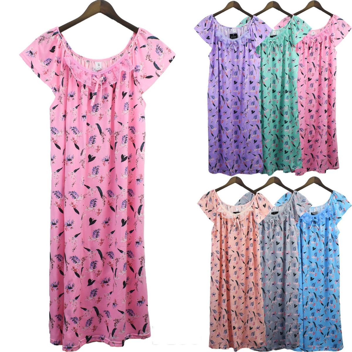 72 Wholesale Assorted Print Ladies Pajamas - at