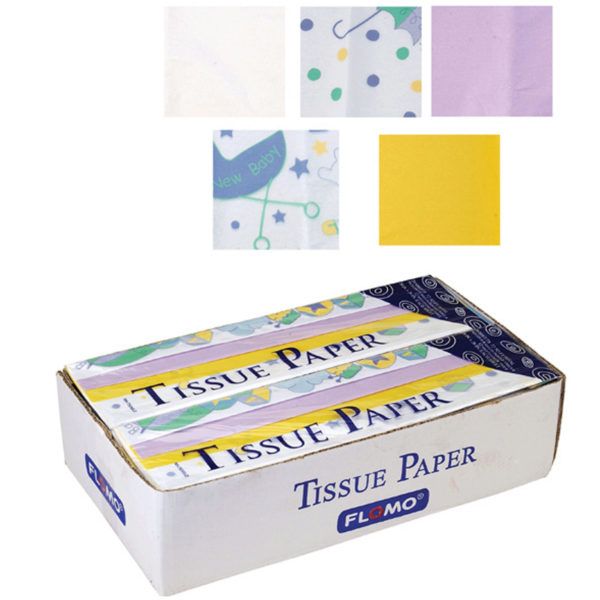 60 pieces of 20 Sheet Printed & Solid Gift Wrapping Tissue Assortment In Pdq Display