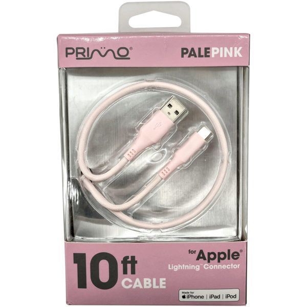 8 pieces of Primo 10 Foot Mfi Iphone Lightning Cable In Light Pink