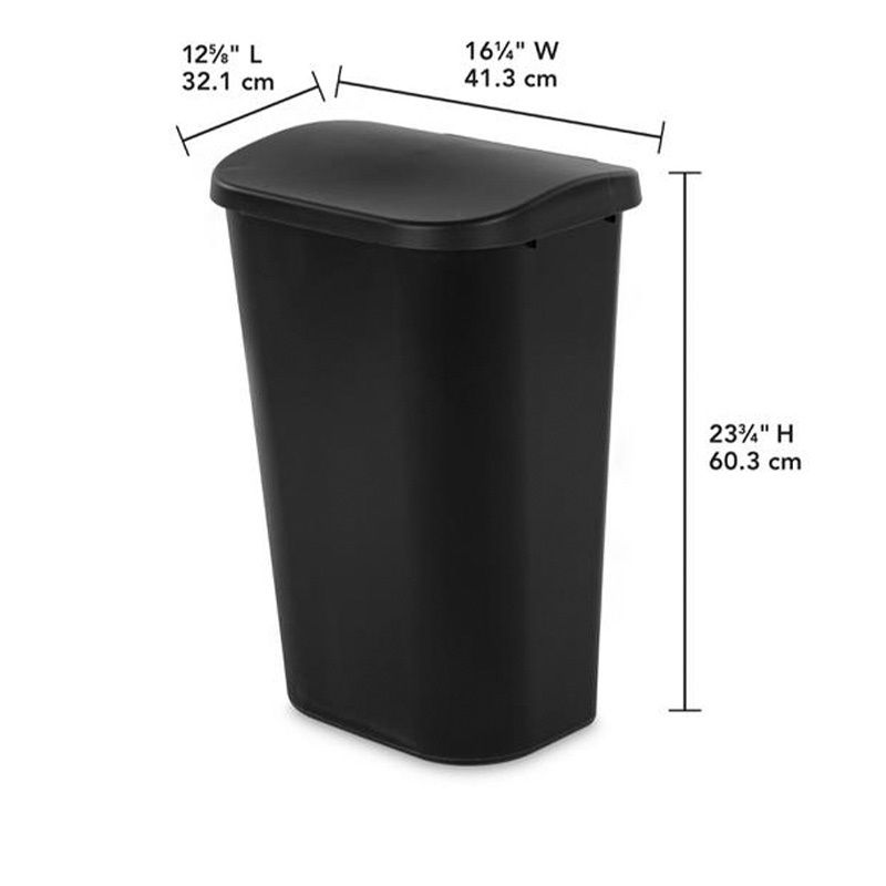 6 Wholesale 11.3 Gal Lift Top Wastebasket Black at