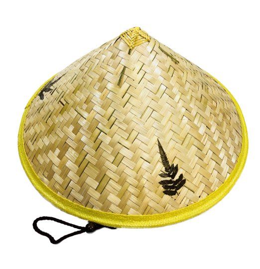 24 Pieces of Bamboo Conical Hat With Leaf Design
