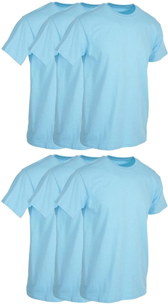 36 Pieces Mens Light Blue Cotton Crew Neck T Shirt Size X