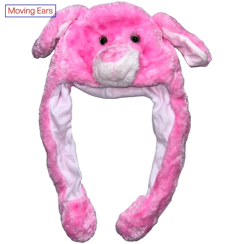 12 pieces of Pink Bunny Hat With Moving Ears
