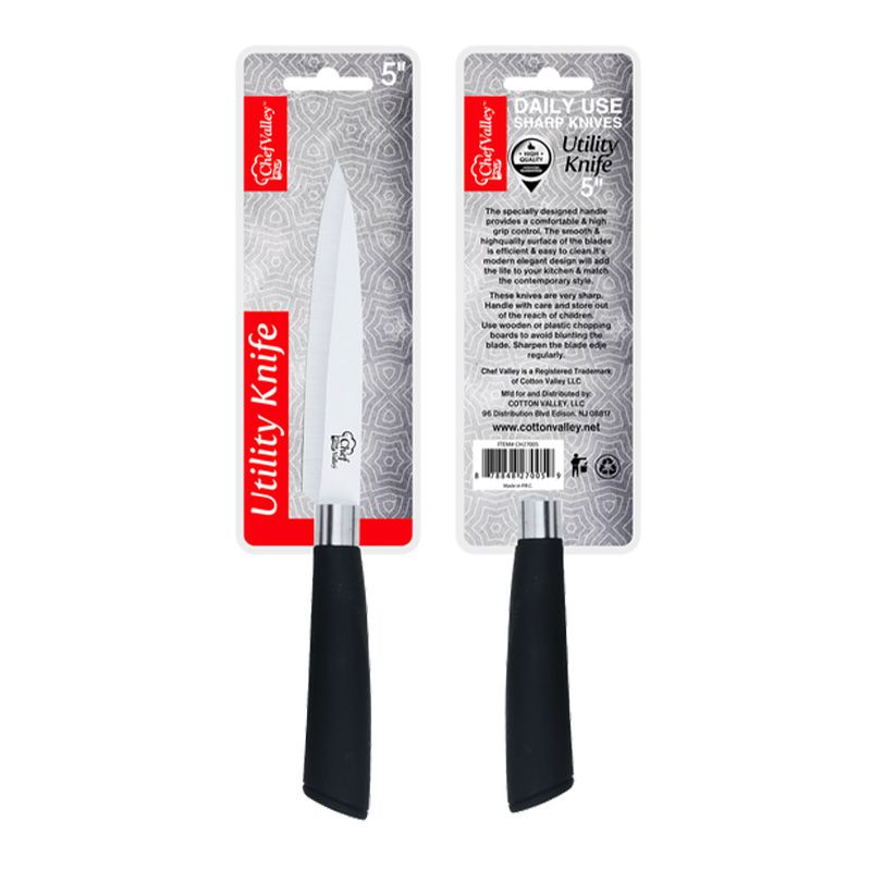 36 pieces of 5" Utility Knife Blk Grip Silver Ring