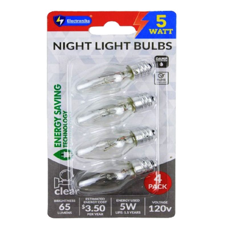 48 pieces of 4pk E12 Clear C7 Night Bulb 5w
